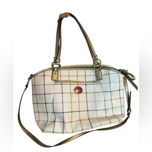 Coach Peyton Tattersall Large Plaid Tote